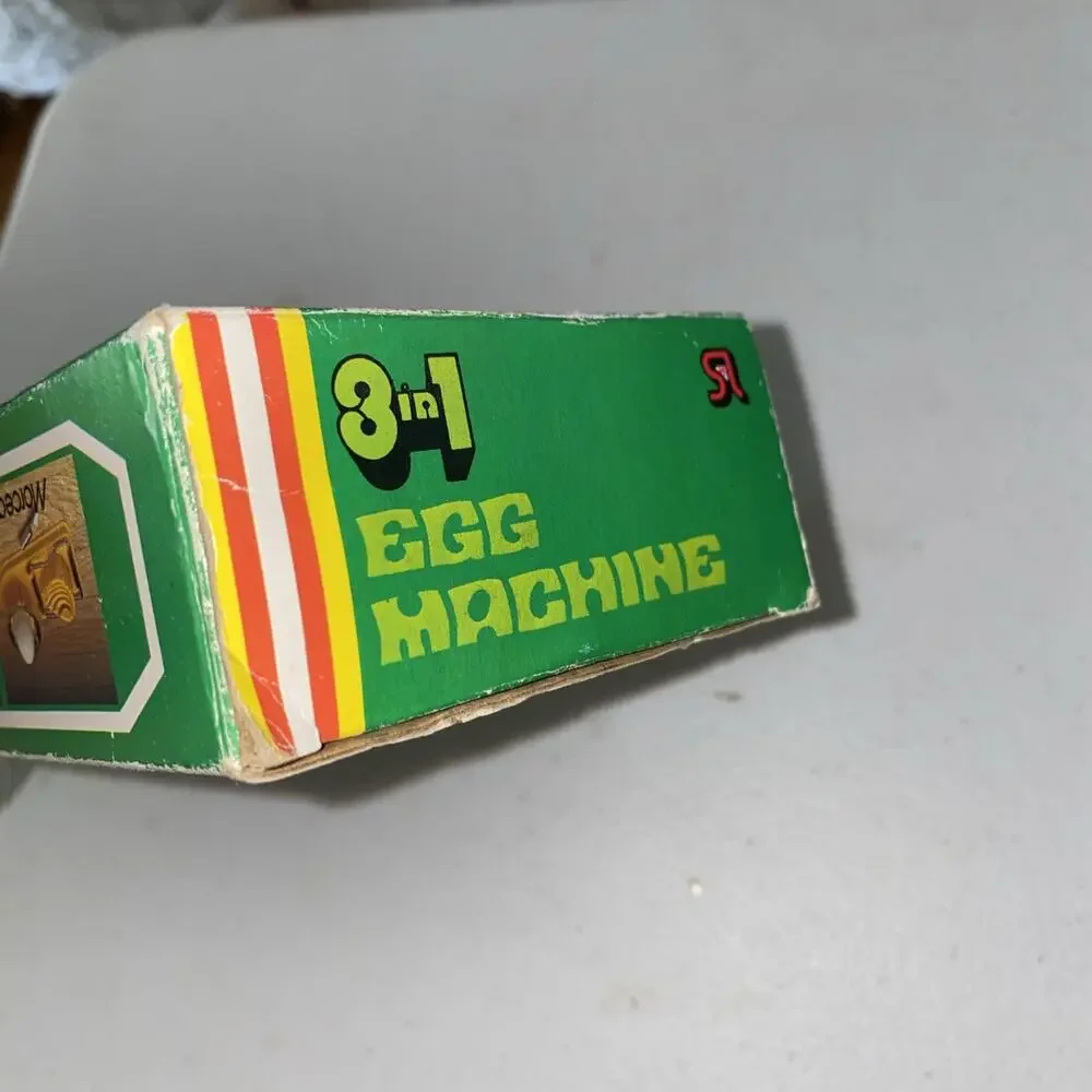 Vintage 3 In 1 Egg Machine Manual Machine Slicer, Wedges, Rosettes New Open Box